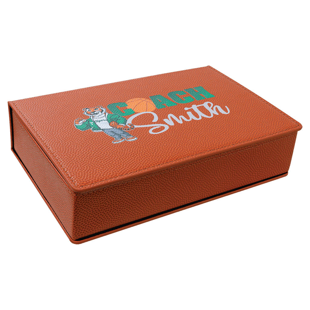 6 oz. Basketball Laserable Leatherette Flask Gift Set