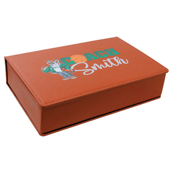 6 oz. Basketball Laserable Leatherette Flask Gift Set