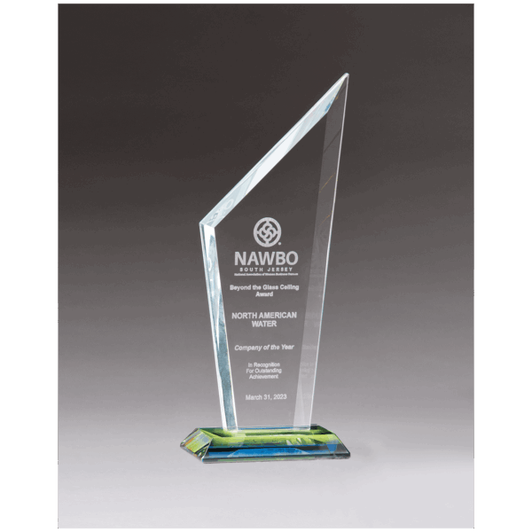 3 3/8" x 8 3/4" x 3/8" Thick Zenith Series Clear Glass with Prism-Effect   Base