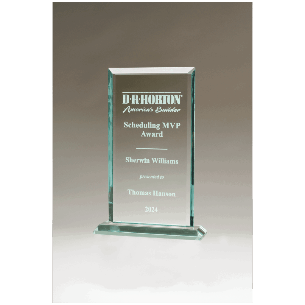 6 5/8" x 10" Apex Series Jade Glass Award