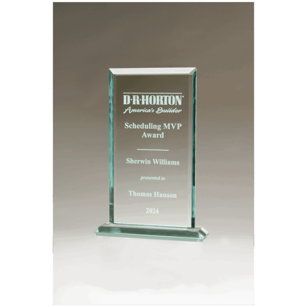 7" x 11" Apex Series Jade Glass Award