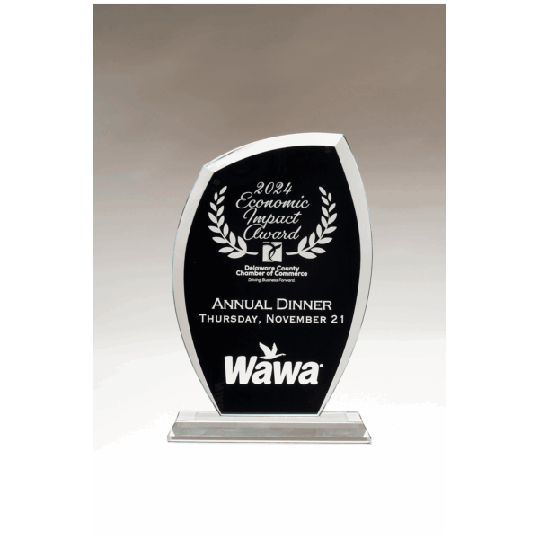 5 1/2" x 8 1/2" Tidal Series Clear Glass with Black Painted Background