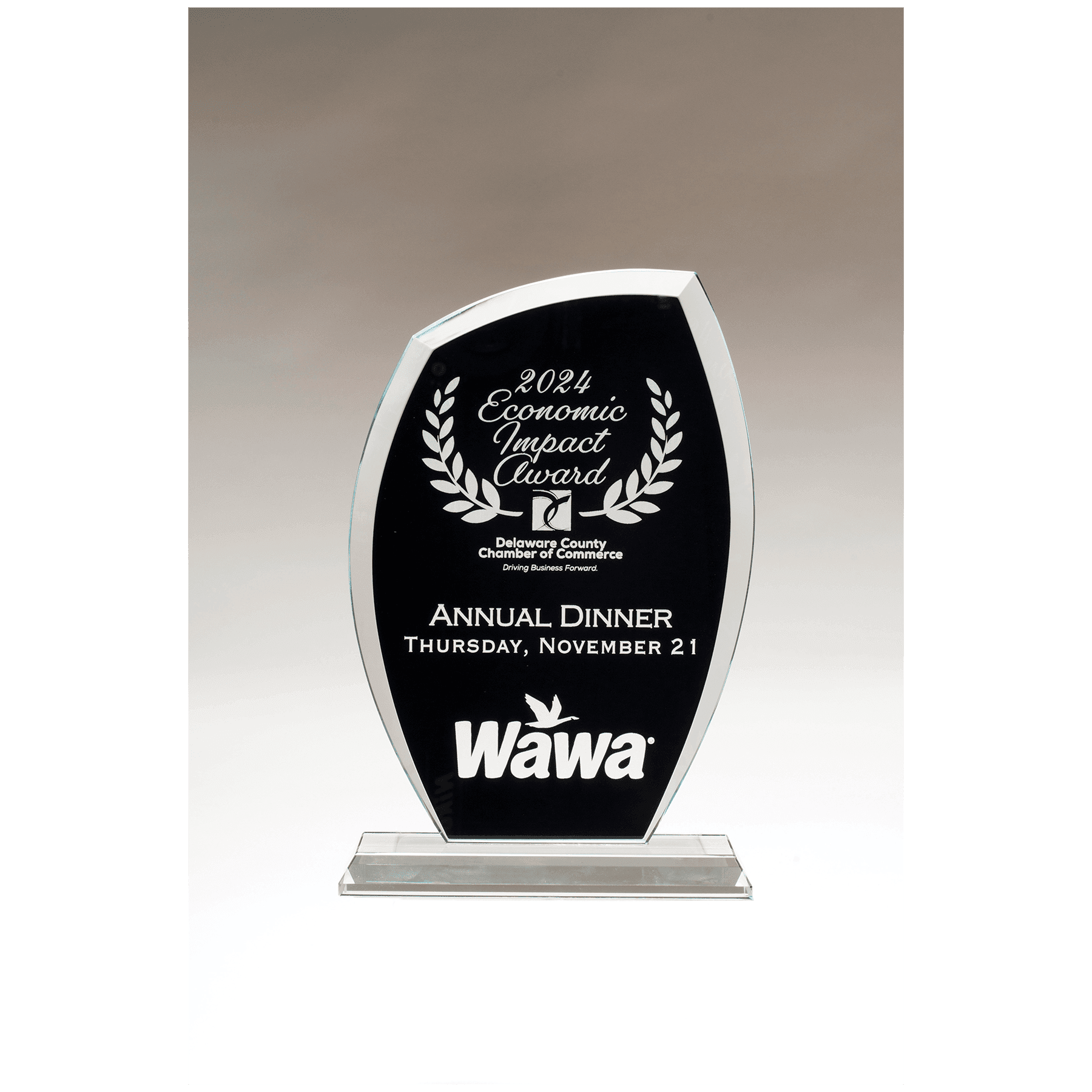 6 1/8" x 9 5/8" Tidal Series Clear Glass with Black Painted Background