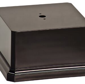 3 3/8" x 3 3/8" Gloss Black Square Plastic Weighted Base