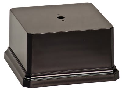 3 3/4" x 3 3/4" Gloss Black Square Plastic Weighted Base