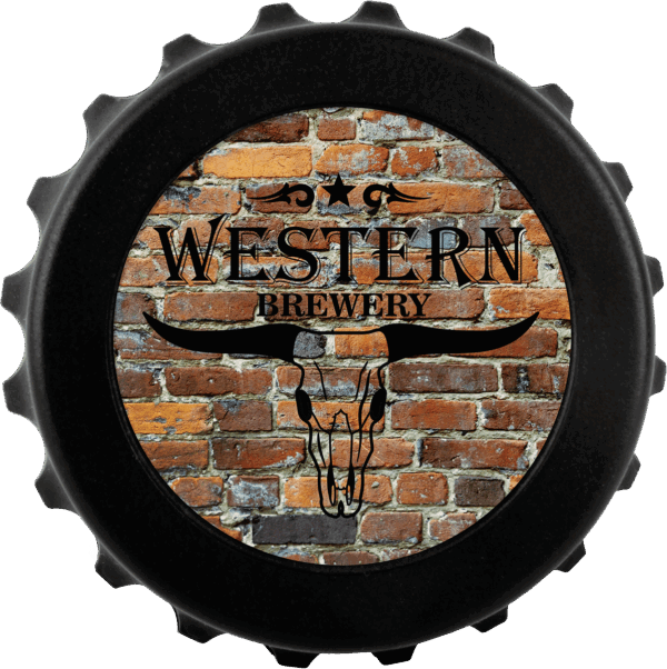 3" Black Magnetic Bottle-Cap Shaped Opener w/2" Insert Area/Insert Not Included