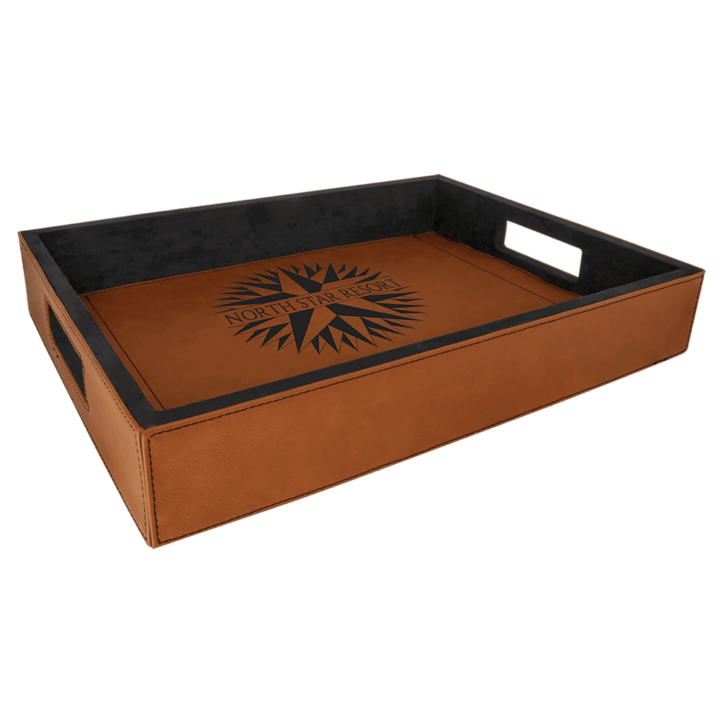 16" x 12" Rawhide Laserable Leatherette Serving Tray