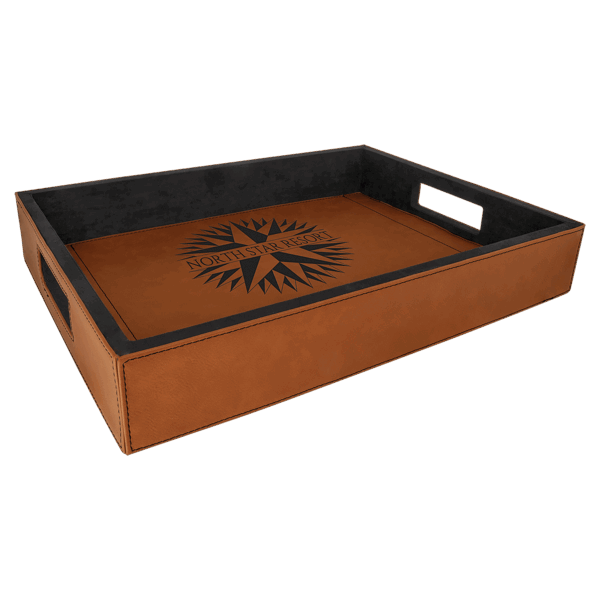 16" x 12" Rawhide Laserable Leatherette Serving Tray