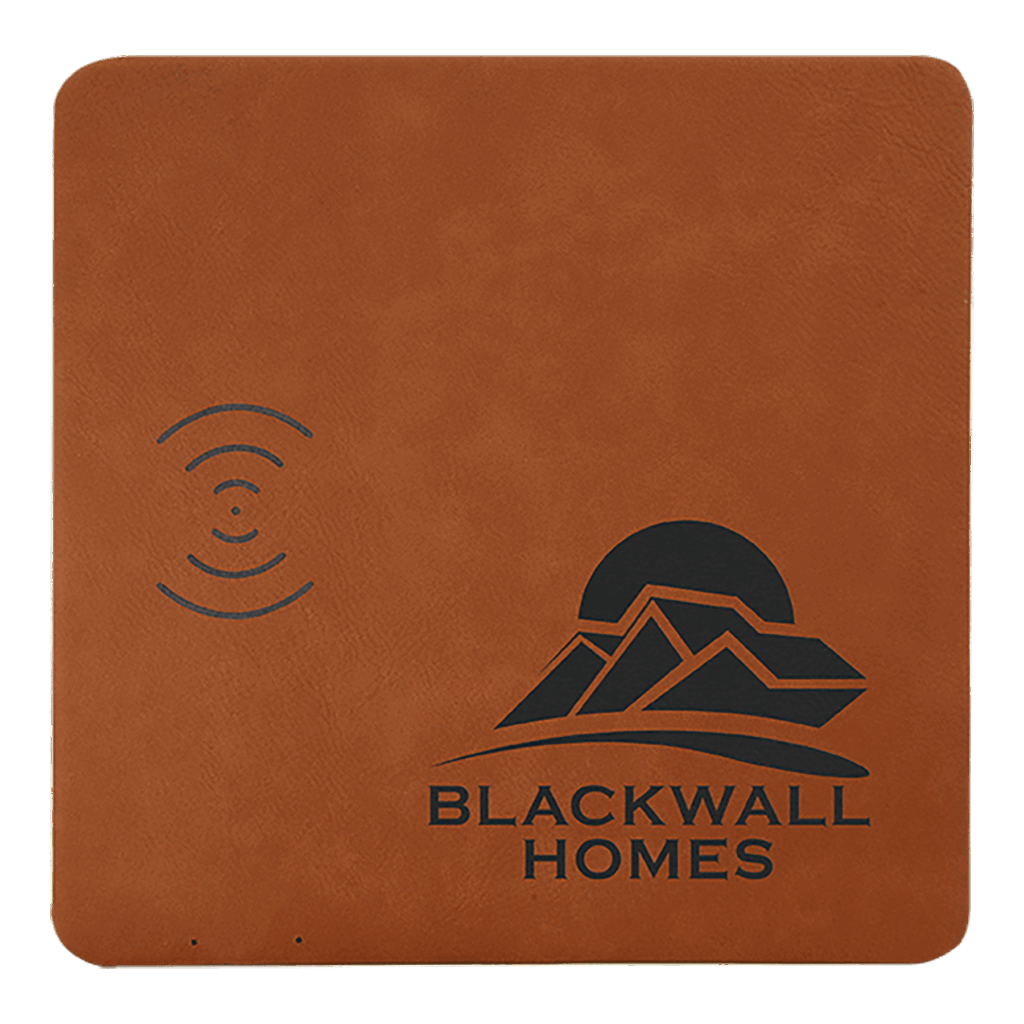 8" x 8" Rawhide Laserable Leatherette Phone Charging Mat