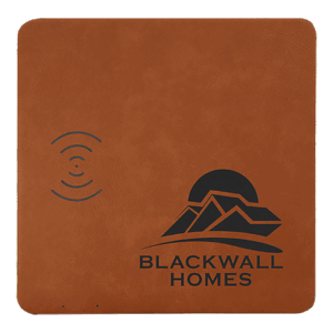 8" x 8" Rawhide Laserable Leatherette Phone Charging Mat