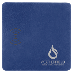 8" x 8" Blue/Silver Laserable Leatherette Phone Charging Mat