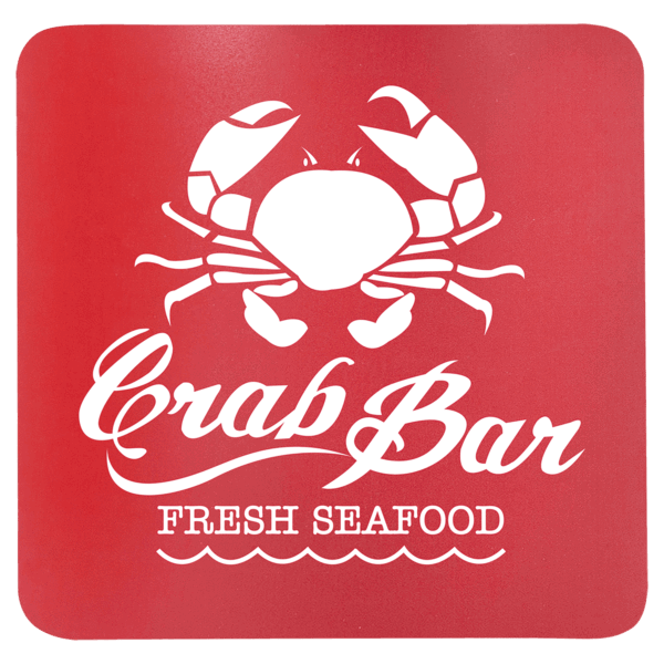 3 3/4" x 3 3/4" Square Red/White Silicone Coaster