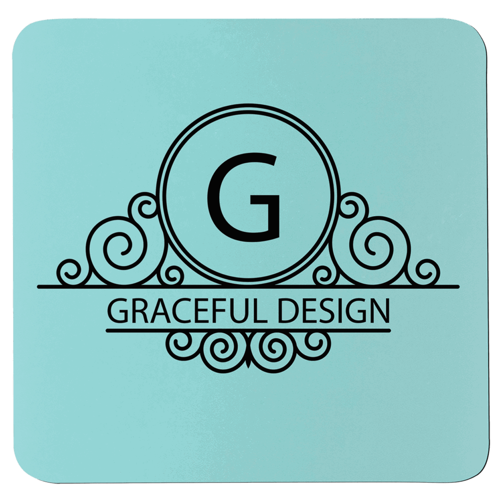 3 3/4" x 3 3/4" Square Teal/Black Silicone Coaster