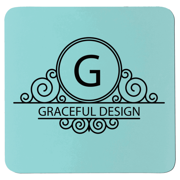 3 3/4" x 3 3/4" Square Teal/Black Silicone Coaster