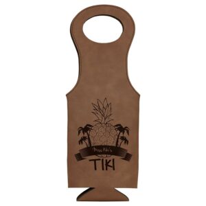 Dark Brown Laserable Leatherette Wine Bag