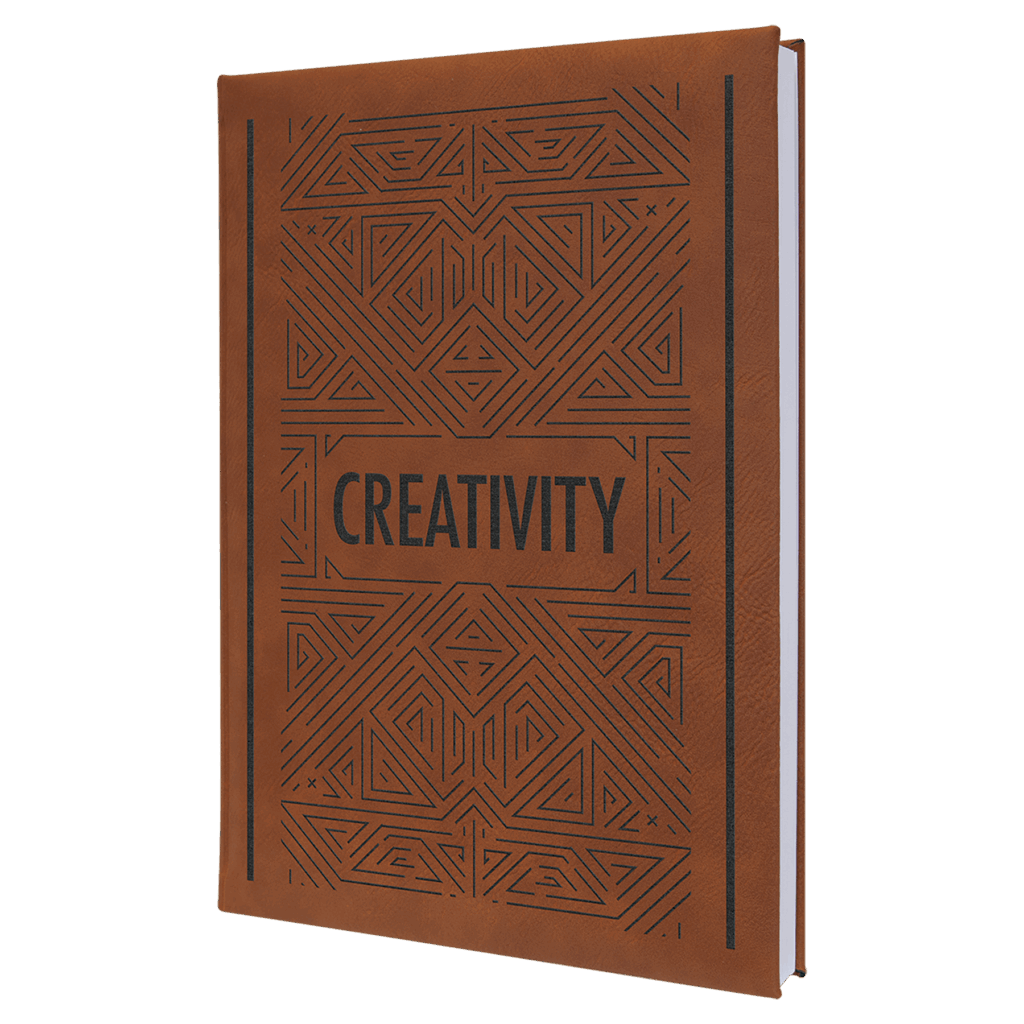 7" x 9 3/4" Rawhide Laserable Leatherette Sketch Book with Unlined Notepad