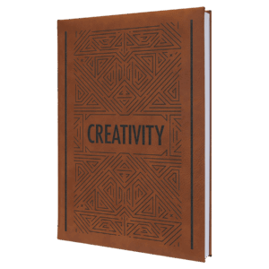 7" x 9 3/4" Rawhide Laserable Leatherette Sketch Book with Unlined Notepad