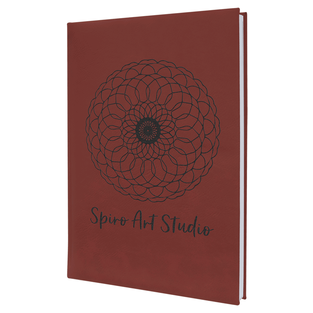 7" x 9 3/4" Rose Laserable Leatherette Sketch Book with Unlined Notepad