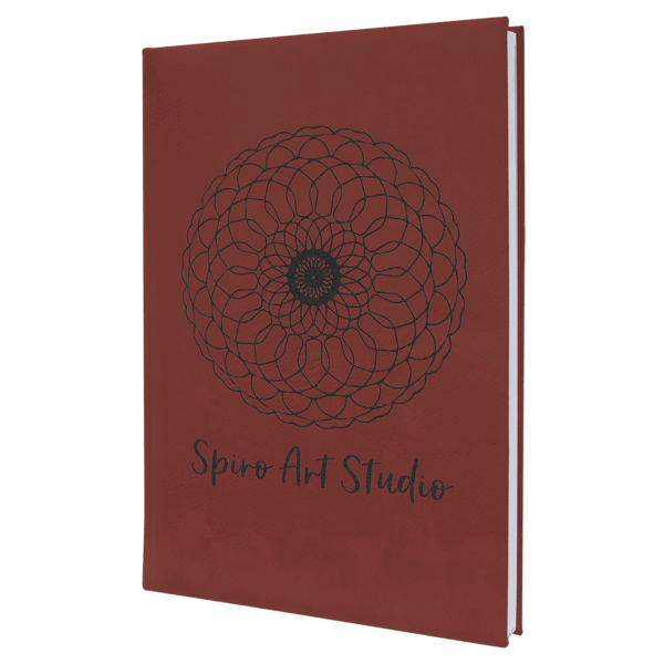 7" x 9 3/4" Rose Laserable Leatherette Sketch Book with Unlined Notepad