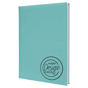 7" x 9 3/4" Teal Laserable Leatherette Sketch Book with Unlined Notepad