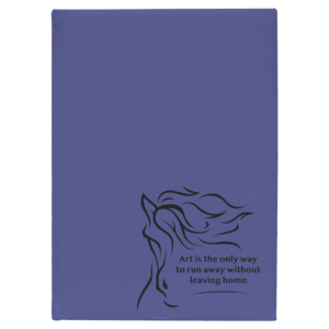 7" x 9 3/4" Purple Laserable Leatherette Sketch Book with Unlined Notepad