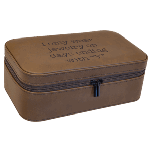 7 1/2" X 4 1/2" Dark Brown Laserable Leatherette Jewelry Box