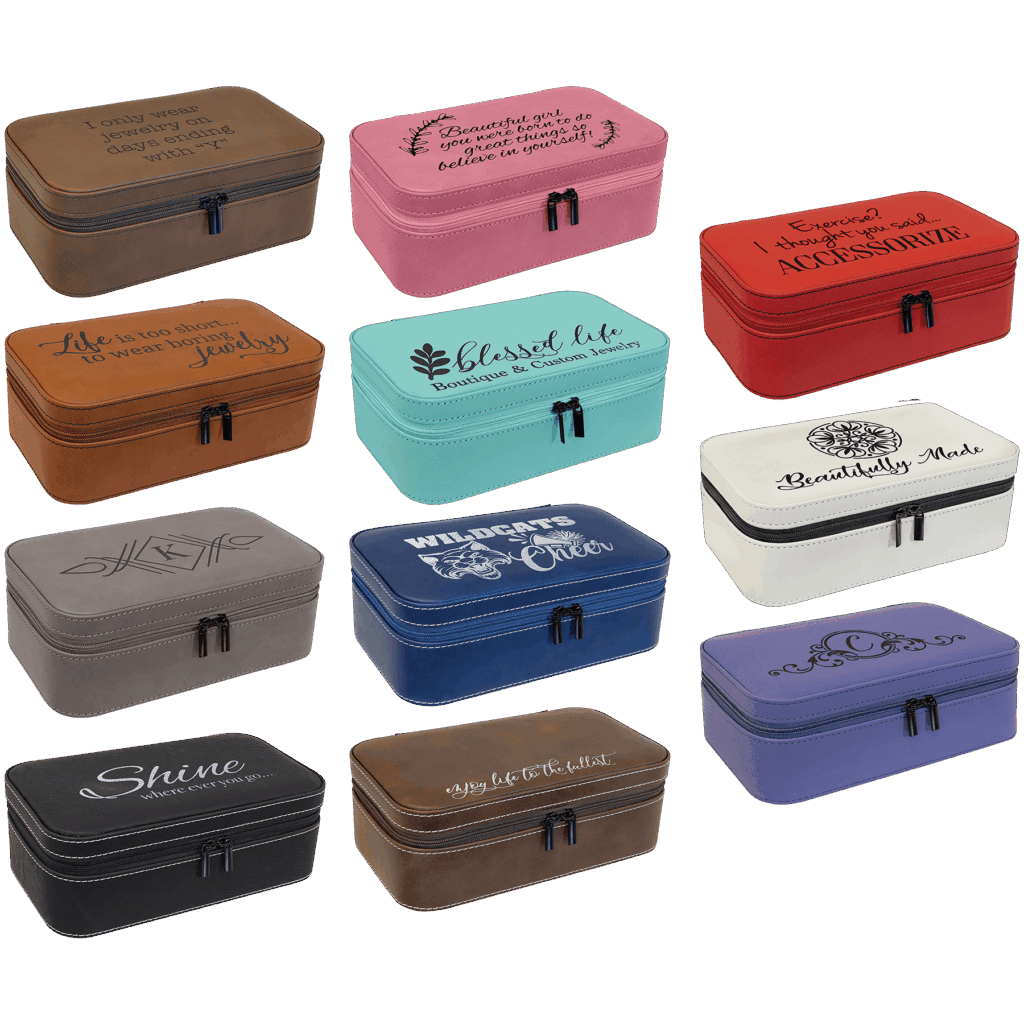 7 1/2" X 4 1/2" Laserable Leatherette Jewelry Box Sample Set