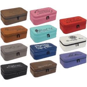 7 1/2" X 4 1/2" Laserable Leatherette Jewelry Box Sample Set