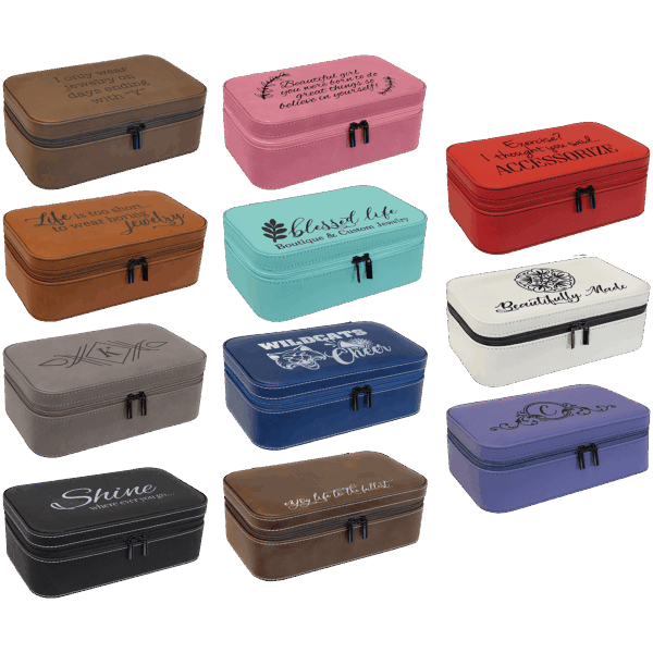 7 1/2" X 4 1/2" Laserable Leatherette Jewelry Box Sample Set