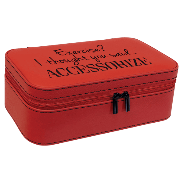 7 1/2" X 4 1/2" Red Laserable Leatherette Jewelry Box