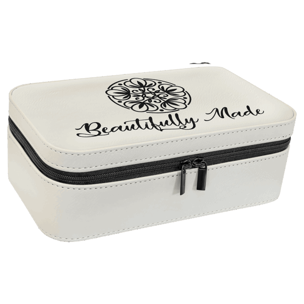 7 1/2" X 4 1/2" White Laserable Leatherette Jewelry Box