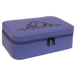 7 1/2" X 4 1/2" Purple Laserable Leatherette Jewelry Box