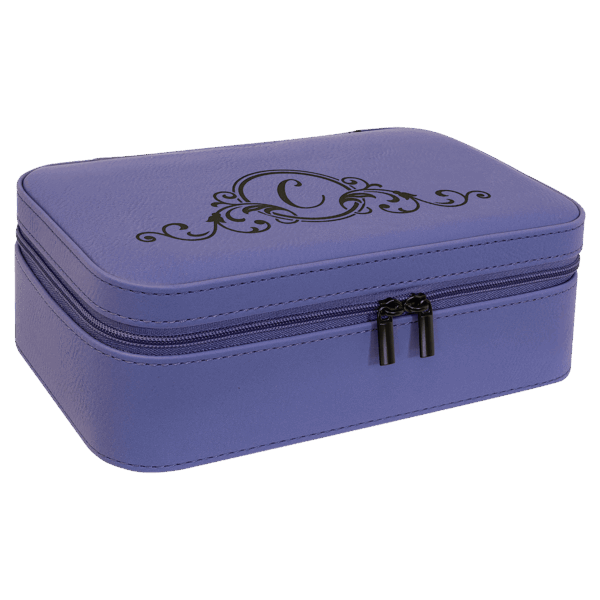 7 1/2" X 4 1/2" Purple Laserable Leatherette Jewelry Box