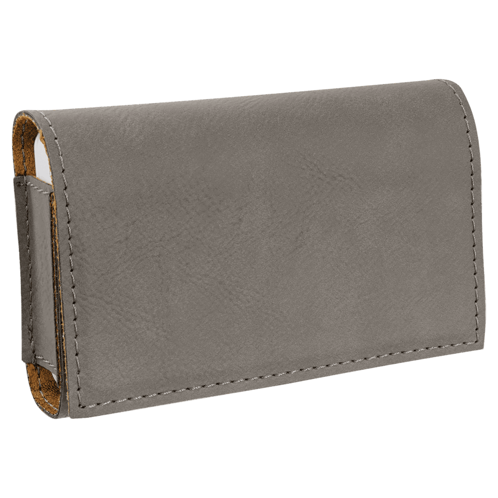 4 3/4" x 3 1/8" Gray Laserable Leatherette  Pill Box