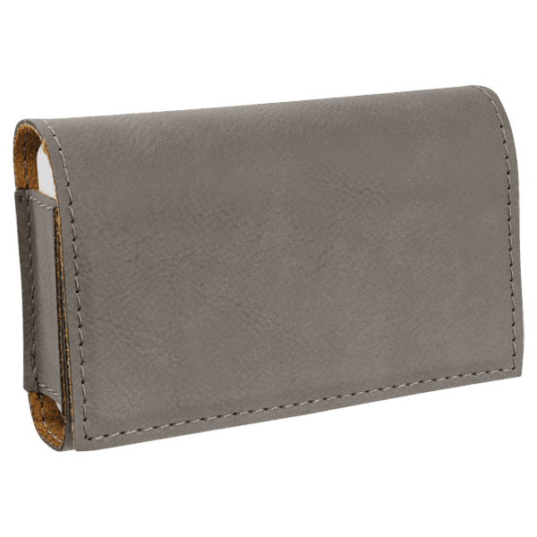 4 3/4" x 3 1/8" Gray Laserable Leatherette  Pill Box