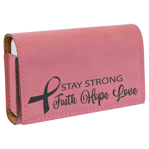 4 3/4" x 3 1/8" Pink Laserable Leatherette  Pill Box