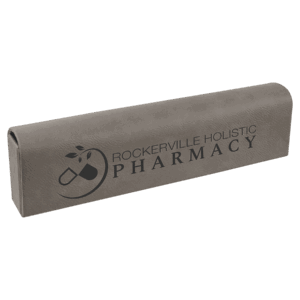 9 3/4" x 2 1/2" Gray Laserable Leatherette Pill Box
