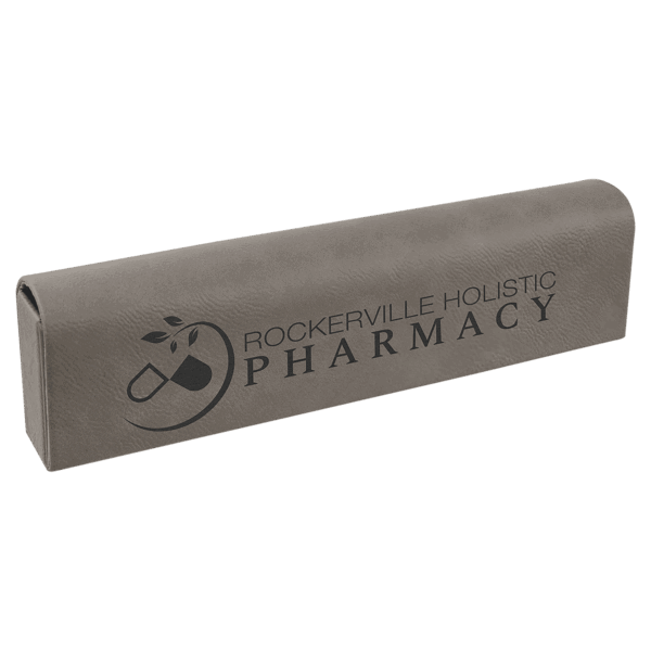 9 3/4" x 2 1/2" Gray Laserable Leatherette Pill Box