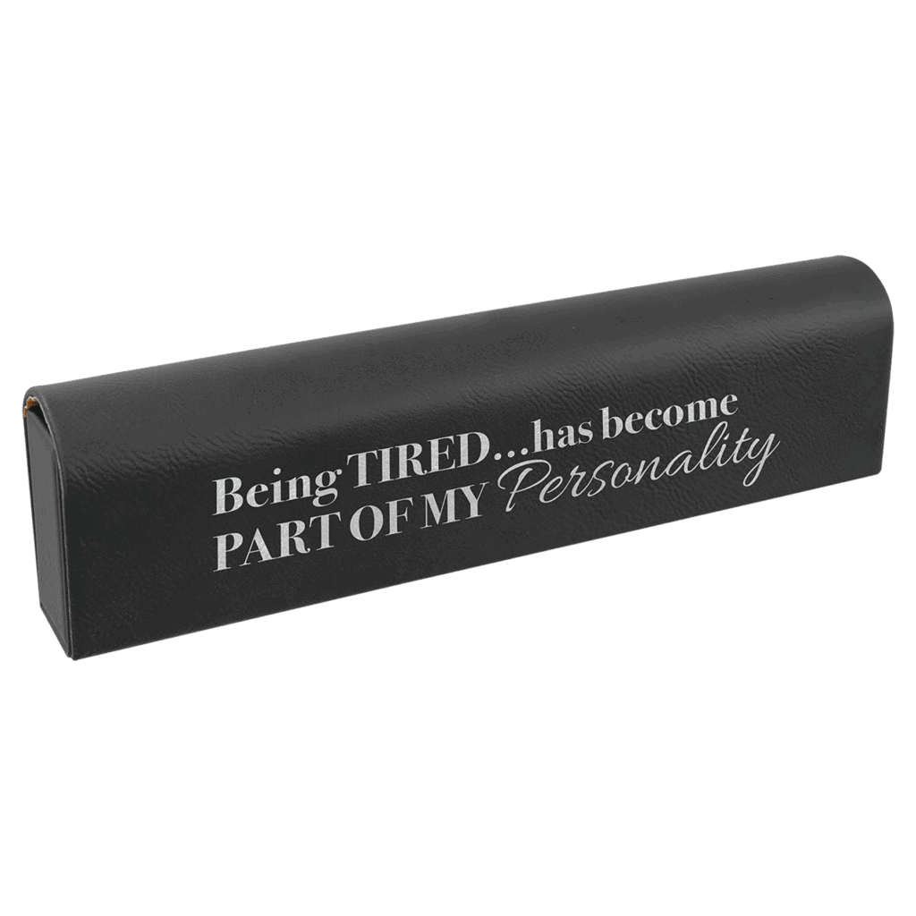 9 3/4" x 2 1/2" Black/Silver Laserable Leatherette Pill Box