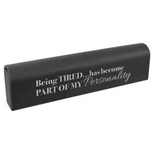 9 3/4" x 2 1/2" Black/Silver Laserable Leatherette Pill Box