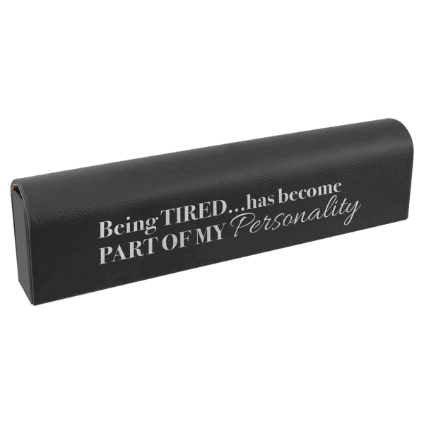9 3/4" x 2 1/2" Black/Silver Laserable Leatherette Pill Box
