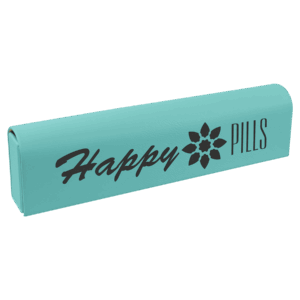 9 3/4" x 2 1/2" Teal Laserable Leatherette Pill Box