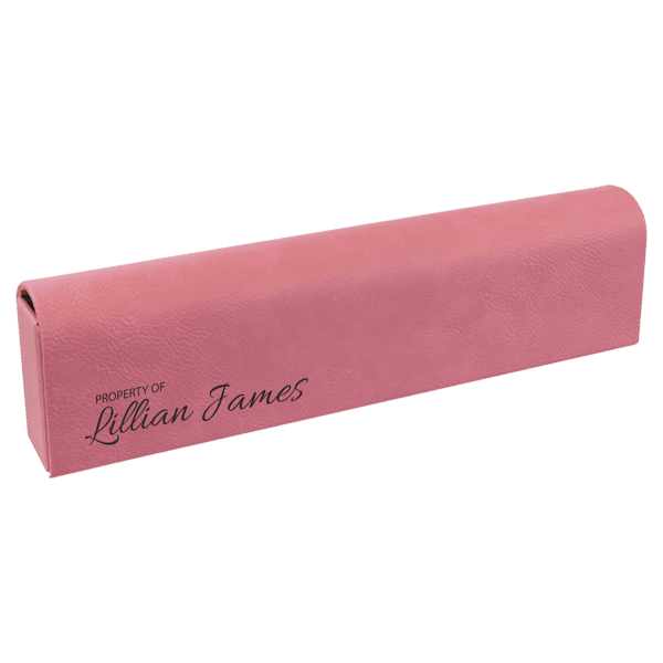 9 3/4" x 2 1/2" Pink Laserable Leatherette Pill Box
