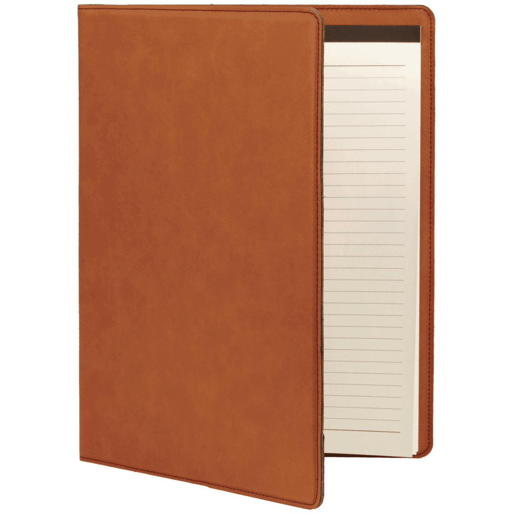 9 1/2" x 12" Rawhide Laserable Leatherette Portfolio with Notepad