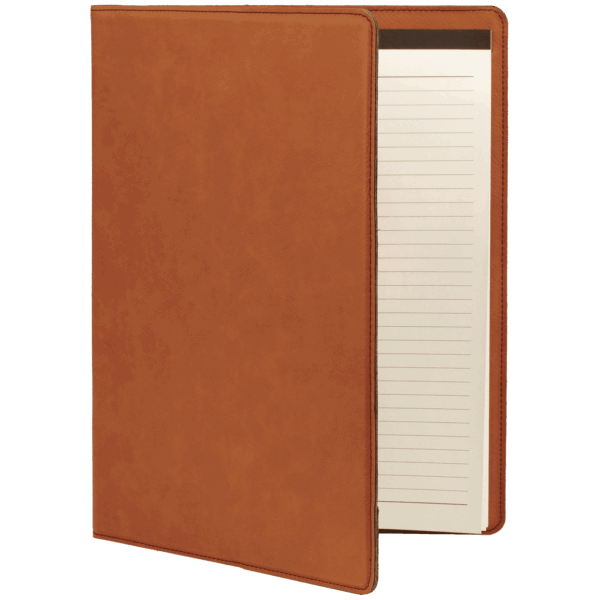 9 1/2" x 12" Rawhide Laserable Leatherette Portfolio with Notepad