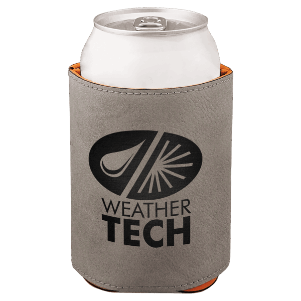 3 3/4" Gray Laserable Leatherette Beverage Holder