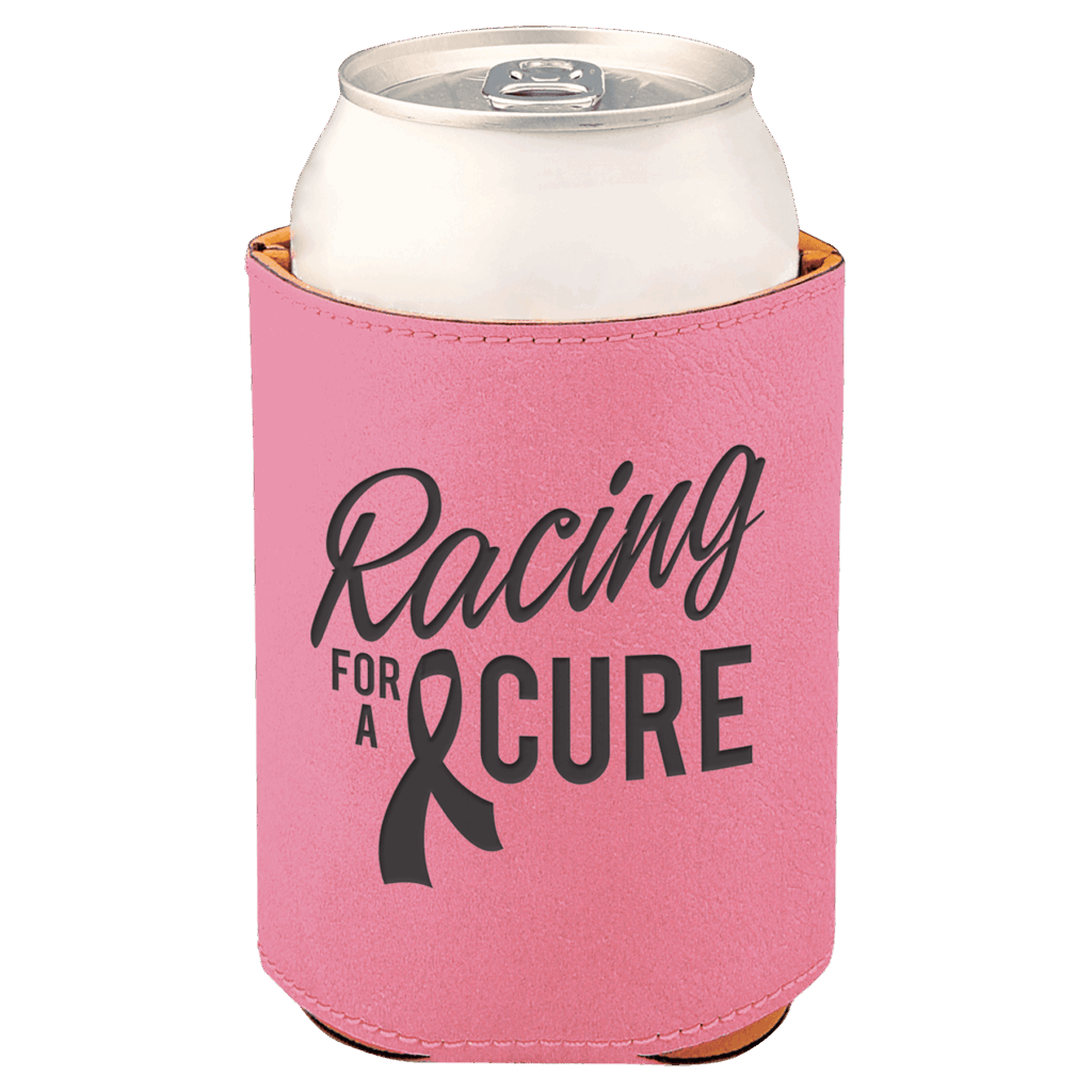 3 3/4" Pink Laserable Leatherette Beverage Holder