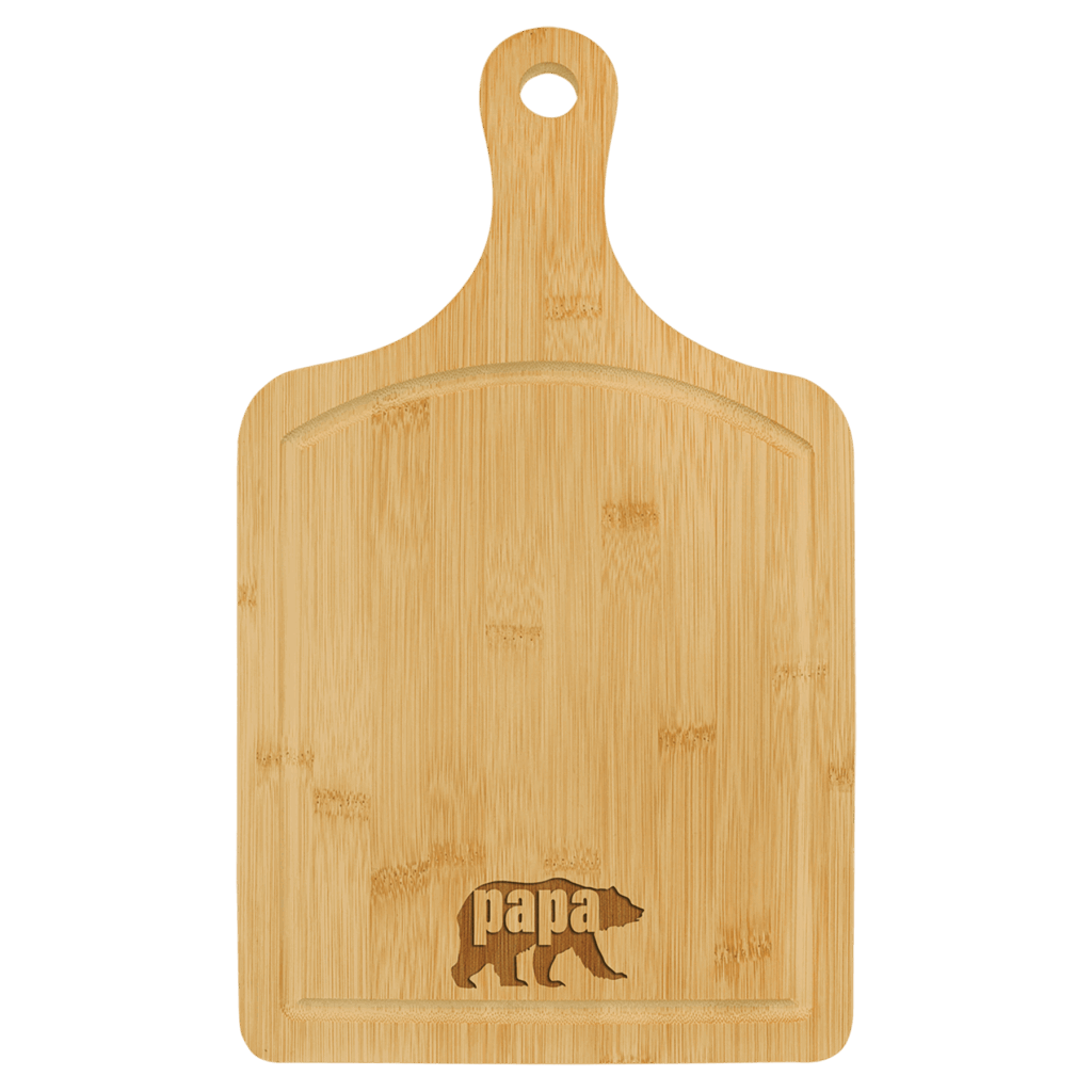 15 1/2" x 9" Bamboo Cutting Board Paddle Shape with Drip Ring