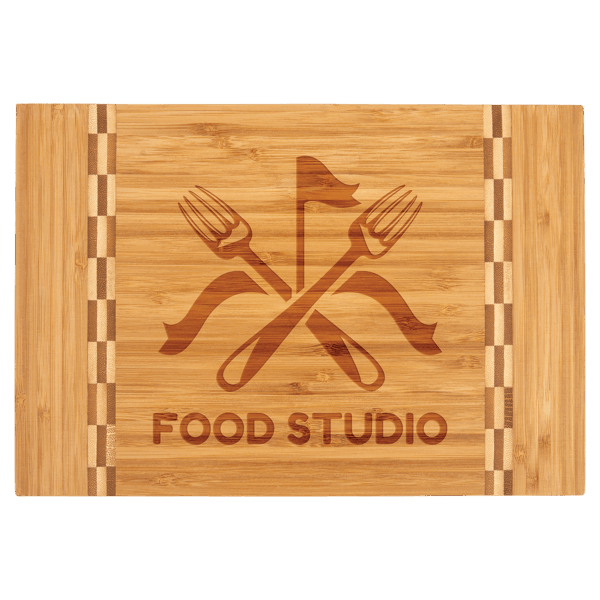 12" x 8 1/4" Bamboo Cutting Board with Butcher Block Inlay