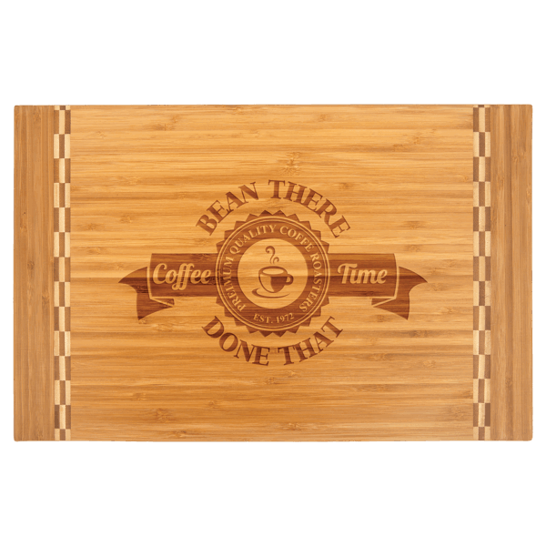 18 1/4" x 12" Bamboo Cutting Board with Butcher Block Inlay